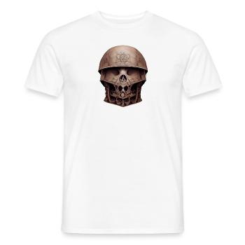 Skull with Helmet - Männer T-Shirt - Weiß - Vorne - AI Model Male 178 dark (178cm)