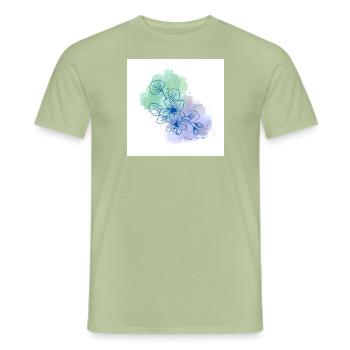 Flowerpower explosion - Männer T-Shirt - Sage - Vorne - AI Model Male 178 light (178cm)