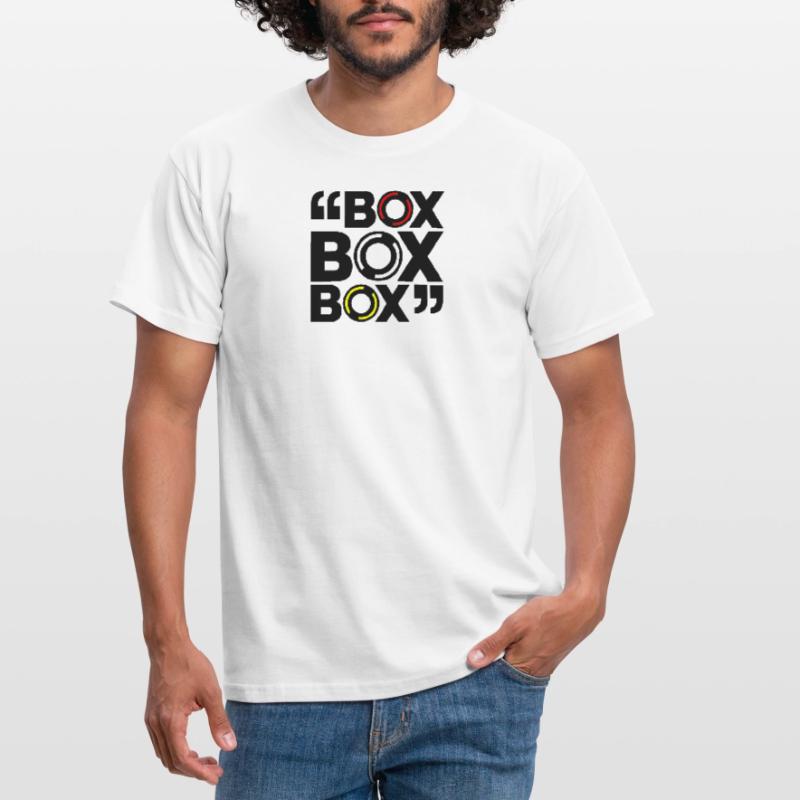 « Box Box Box » Conception de composé de pneus de course T-shirt Homme
