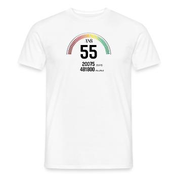 Anniversaire 55 ans Compteur - T-shirt homme - blanc - Devant - AI Model Male 178 dark (178cm)