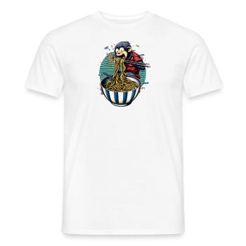 Süßer Affe genießt Ramen Nudeln Design - Männer T-Shirt - Weiß - Vorne - AI Model Male 178 dark (178cm)