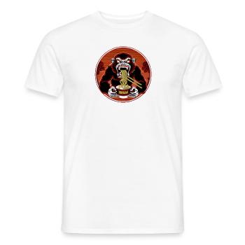 Böser Affe genießt Ramen Nudeln Vintage Design - Männer T-Shirt - Weiß - Vorne - AI Model Male 178 dark (178cm)