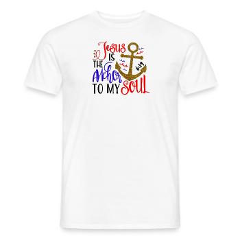 Jesus is the anchor - Red Design - Men's T-Shirt - white - Front - AI Model Male 178 dark (178cm)