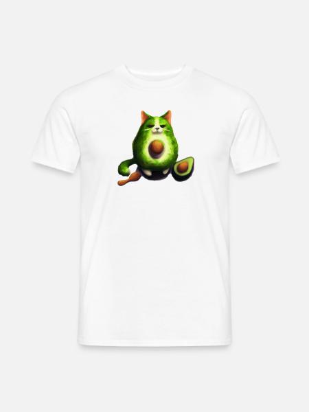 Avocado Cat - Männer T-Shirt - Weiß