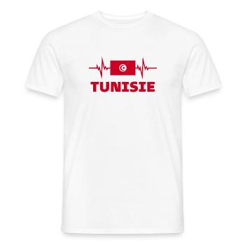 Tunesien Fußball 2022 Tunesien Herzschlag Tunesien - Männer T-Shirt - Weiß - Vorne - AI Model Male 178 dark (178cm)