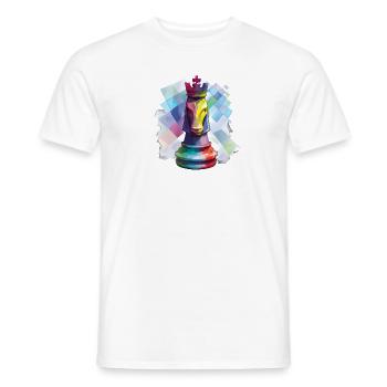 Art Pièce d’échecs Le cheval roi - T-shirt homme - blanc - Devant - AI Model Male 178 dark (178cm)