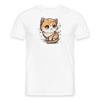 Comic Cute Kawaii Katze Sternchen Kitten Kätzchen - Männer T-Shirt - Weiß - Vorne - AI Model Male 178 dark (178cm)