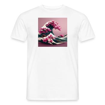 Tsunami Florale - T-shirt homme - blanc - Devant - AI Model Male 178 dark (178cm)