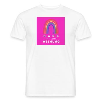 Regenbogen Hass ist keine Meinung BLP - Männer T-Shirt - Weiß - Vorne - AI Model Male 178 dark (178cm)