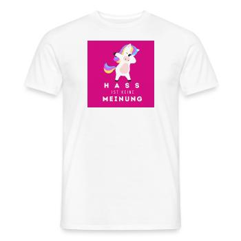 Einhorn Hass ist keine Meinung BDP - Männer T-Shirt - Weiß - Vorne - AI Model Male 178 dark (178cm)