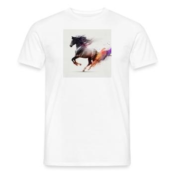 Fiery horse n°10 - Men's T-Shirt - white - Front - AI Model Male 178 dark (178cm)