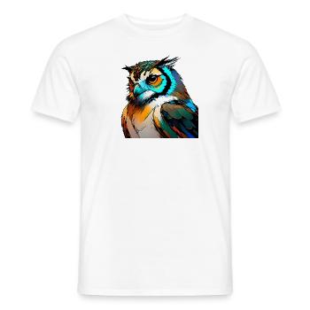 Neonpunk Owl - Männer T-Shirt - Weiß - Vorne - AI Model Male 178 dark (178cm)