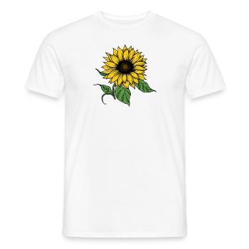Tournesol dessiné à la main, autocollant de tournesol - T-shirt homme - blanc - Devant - AI Model Male 178 dark (178cm)