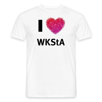 I LOVE WKStA - Männer T-Shirt - Weiß - Vorne - AI Model Male 178 dark (178cm)