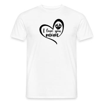 I love you Mom - Men's T-Shirt - white - Front - AI Model Male 178 dark (178cm)
