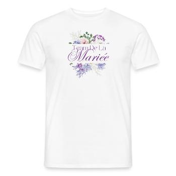 Team de la mariée floral - T-shirt homme - blanc - Devant - AI Model Male 178 dark (178cm)