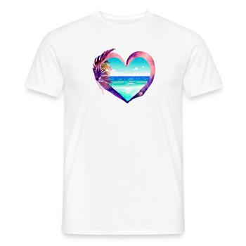 Summer Holiday Sun Palm Beach Palm Island - Men's T-Shirt - white - Front - AI Model Male 178 dark (178cm)