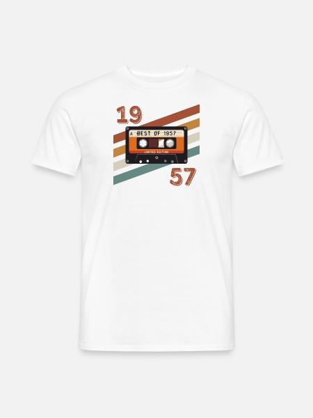 1957 rétro vintage anniversaire - T-shirt homme - blanc