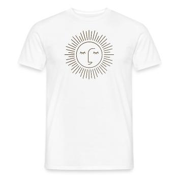 sun face yoga sun god love happiness summer - Men's T-Shirt - white - Front - AI Model Male 178 dark (178cm)