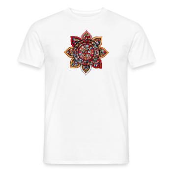 Mandala - Männer T-Shirt - Weiß - Vorne - AI Model Male 178 dark (178cm)