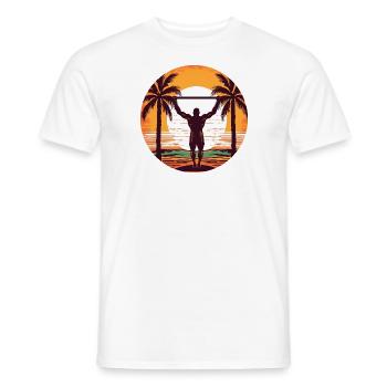 Calisthenics, Klimmzüge, Pullups, Muscle ups, Body - Männer T-Shirt - Weiß - Vorne - AI Model Male 178 dark (178cm)