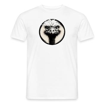 Autruche noir et blanc - T-shirt homme - blanc - Devant - AI Model Male 178 dark (178cm)