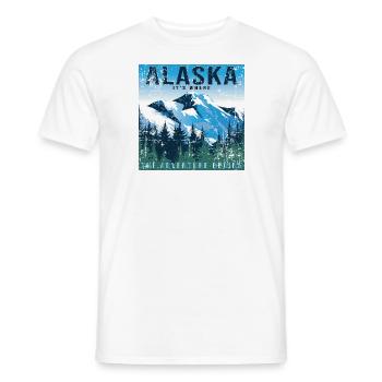 Alaska it's where the Adventure begins - Men's T-Shirt - white - Front - AI Model Male 178 dark (178cm)