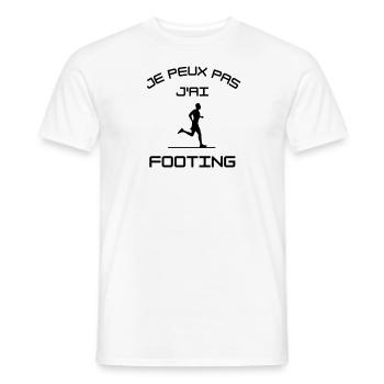 J'peux pas j'ai footing - T-shirt homme - blanc - Devant - AI Model Male 178 dark (178cm)