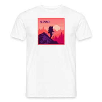 GR20 Grande Randonnée Corse trekking hiking - Men's T-Shirt - white - Front - AI Model Male 178 dark (178cm)