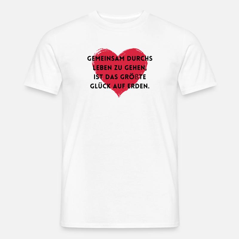 Gemeinsam durchs Leben gehen - Männer T-Shirt - Weiß