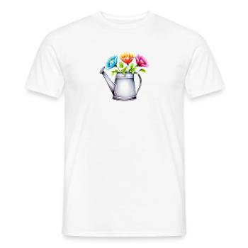 Flower, Garden, Home Gardener, Gardener, Gift, Flowers - Men's T-Shirt - white - Front - AI Model Male 178 dark (178cm)