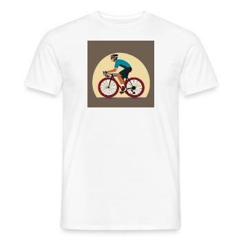 Fahrrad / Rennrad - Männer T-Shirt - Weiß - Vorne - AI Model Male 178 dark (178cm)