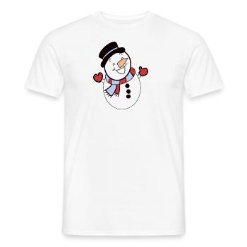 Bonhomme De Neige Hiver Neige Froid - T-shirt homme - blanc - Devant - AI Model Male 178 dark (178cm)