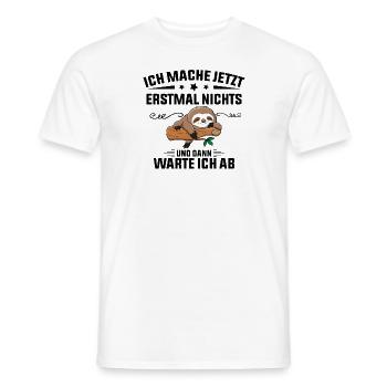 Ich Mache Jetzt Erstmal Nichts Funny Sloth - Männer T-Shirt - Weiß - Vorne - AI Model Male 178 dark (178cm)