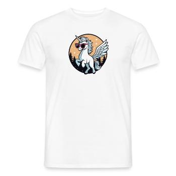 Pegasus Zonnebril Tekening - Heren T-shirt - wit - Voor - AI Model Male 178 dark (178cm)
