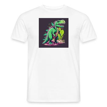 T-Rex en colère - T-shirt homme - blanc - Devant - AI Model Male 178 dark (178cm)