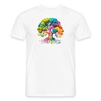 Tree of Life Meditation Celtic Tree of Life - Men's T-Shirt - white - Front - AI Model Male 178 dark (178cm)