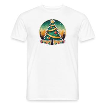 Christmas Tree Drawing Christmas - Men's T-Shirt - white - Front - AI Model Male 178 dark (178cm)