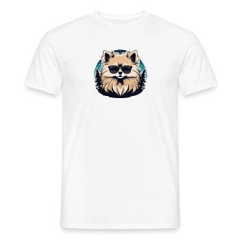 Pomeranian Christmas Drawing - Men's T-Shirt - white - Front - AI Model Male 178 dark (178cm)
