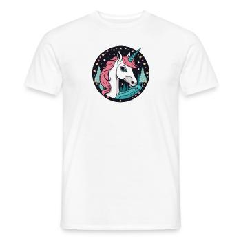 Unicorn Christmas Drawing - Men's T-Shirt - white - Front - AI Model Male 178 dark (178cm)