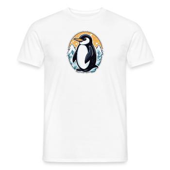 Penguin Christmas Illustration - Men's T-Shirt - white - Front - AI Model Male 178 dark (178cm)