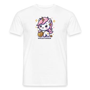 Adorable Crypto Unicorn Cute Bitcoiner - Männer T-Shirt - Weiß - Vorne - AI Model Male 178 dark (178cm)