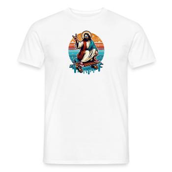 Jesus Skateboard - Männer T-Shirt - Weiß - Vorne - AI Model Male 178 dark (178cm)