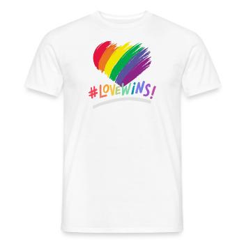 Love wins - Men's T-Shirt - white - Front - AI Model Male 178 dark (178cm)