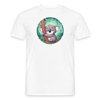 Koala heureux Koala Ours Koala - T-shirt homme - blanc - Devant - AI Model Male 178 dark (178cm)