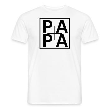PAPA Block 2 - Men's T-Shirt - white - Front - AI Model Male 178 dark (178cm)