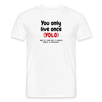 Yolo! - Men's T-Shirt - white - Front - AI Model Male 178 dark (178cm)