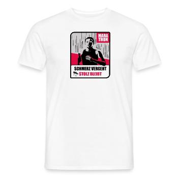 Marathon des coureurs - La blague passe, la fierté demeure - T-shirt homme - blanc - Devant - AI Model Male 178 dark (178cm)