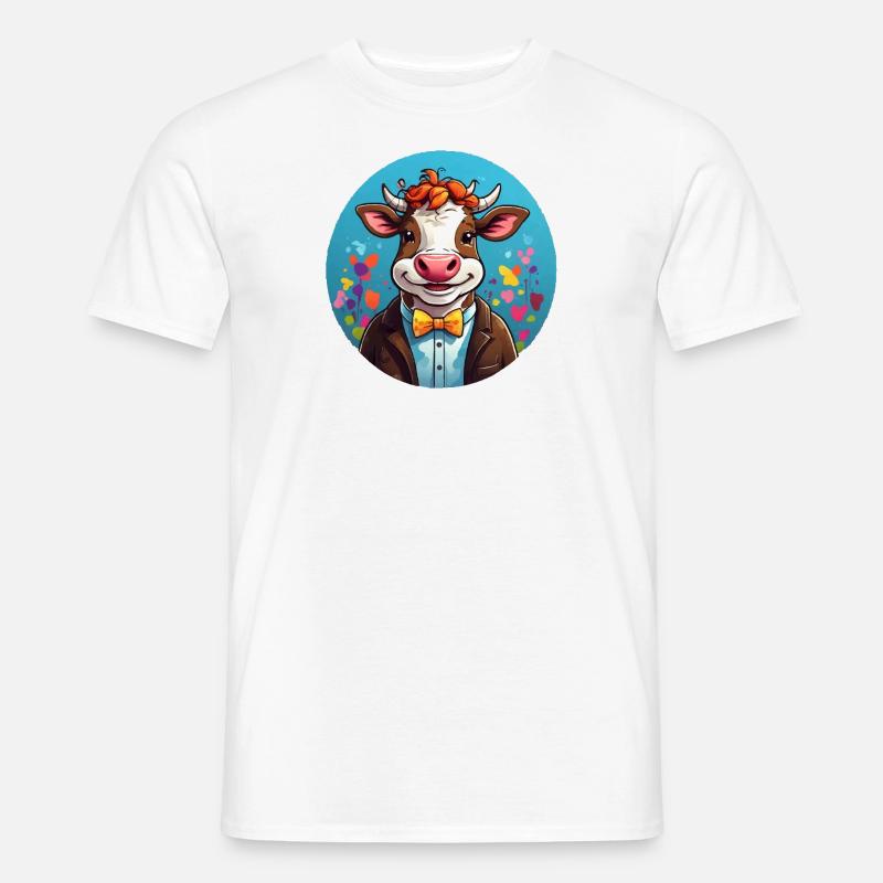 Lustige Kuh Comic - Männer T-Shirt - Weiß