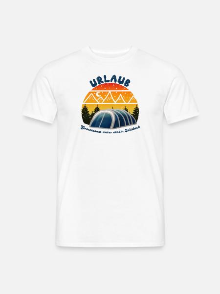 Urlaub im Familienzelt - Männer T-Shirt - Weiß